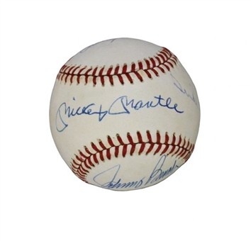 Baseball Signed by Mantle, Snider, Bench, Ford, & Seaver